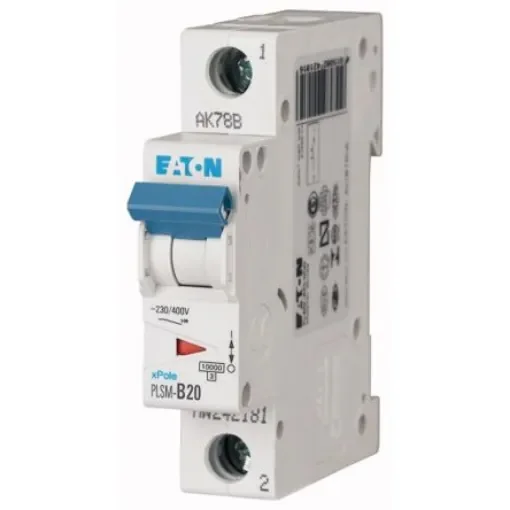 Eaton xPole MCB, 1P, 20A Curve C, 48V DC, 10 kA Breaking Capacity - 242207 PLSM-C20-MW product image