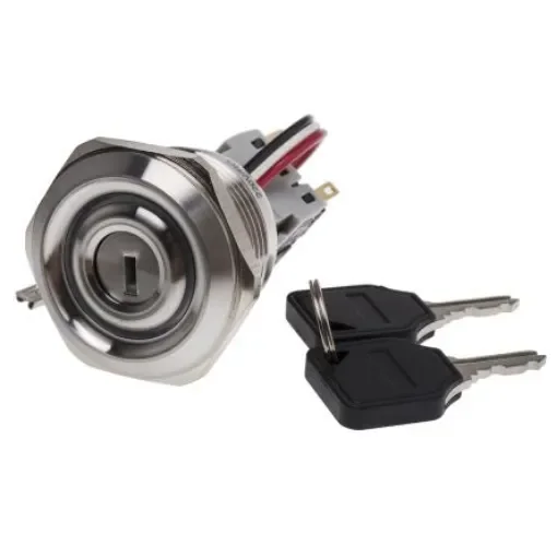 RS PRO IP40 Key Switch, DPDT, 5 A 2-Way - 8771924 product image