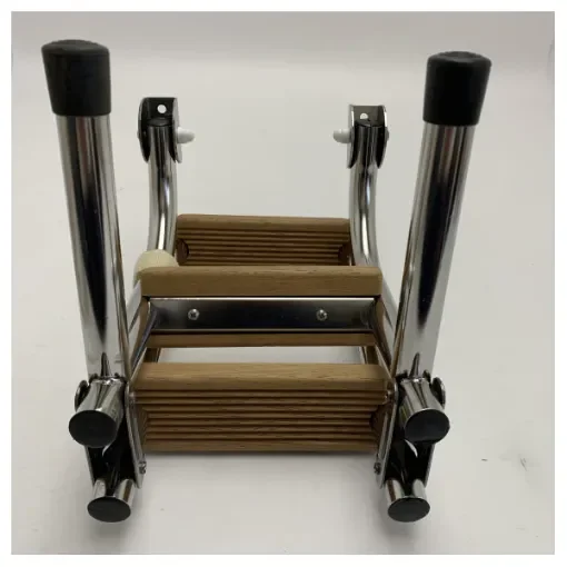 Nautinox Stainless Steel Marine Boarding Ladder 3-steps foldable with teak steps - 2046 product image