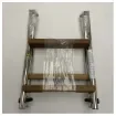 Nautinox 2048/1 3-step stainless steel folding bathing ladder with teak steps product image