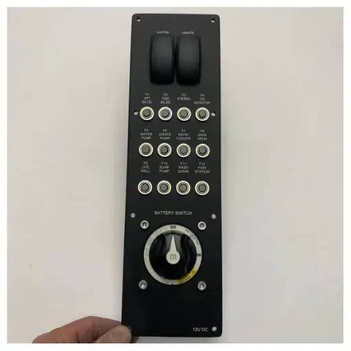 Marine Single Engine Control Panel with Battery Switch - 12V DC Boat Electrical System product image