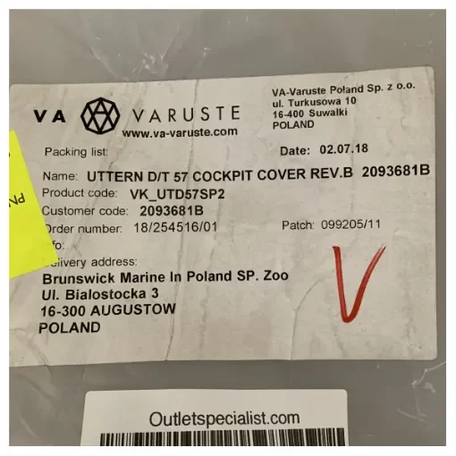 Black Canvas Cockpit Cover for Uttern D/T 57 - VK_UTD57SP2 product image