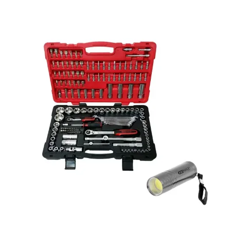 Ks Tools Pack - Ultimate Socket Set and Accessories - 151 Pcs - Cob Led Torch - L.84 Mm product image