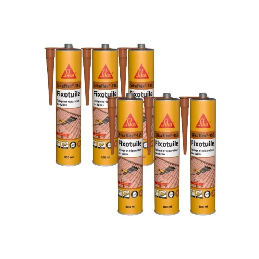 Pack of 6 Sika Flexible Adhesive Sealants Sika Fixotuile - Terracotta - 300ml product image