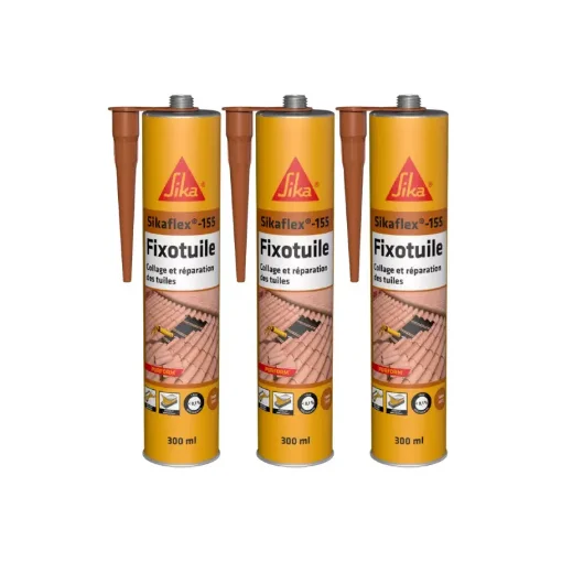 Pack of 3 Sika Flexible Adhesive Sealants Sika Fixotuile - Terracotta - 300ml product image