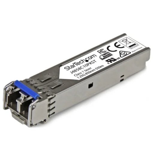 Picture of Startech.Com Hp J4858C Compatible Sfp Transceiver Module - 1000BASE-SX- 10 Pack~10 Pack Hpe J4858C Compatible Sfp Module - 1000BASE-SX - 1GbE Multi Mode Fiber Optic Transceiver - 1GE Gigabit Ethernet Sfp - Lc 550m - 850nm - Ddm Hpe 1400, 1700, 1820 - J4858c10pkst