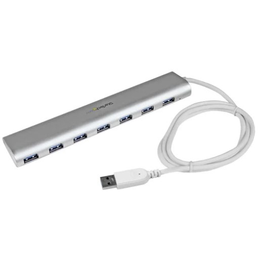 Picture of Startech.Com 7-Port Usb Hub, Usb a To 7x Usb-A Ports, Usb 5Gbps, Rugged Design, Bus or Self-Powered, Portable Laptop Usb 3.0 Hub Expansion with Power Supply - ST73007UA