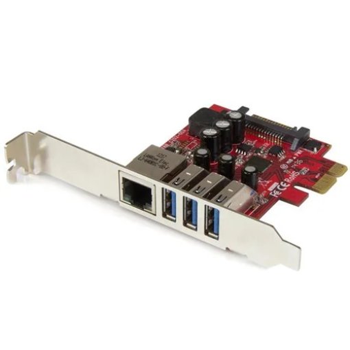 Picture of Startech.Com 3-Port Pci Express Usb 3.0 Card + Gigabit Ethernet - Pexusb3s3ge