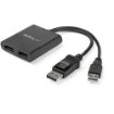 Picture of Startech.Com 2-Port Multi Monitor Adapter - Displayport 1.2 Mst Hub - Dual 4K 30Hz or 1080p - Usb Bus Powered - Video Splitter for Extended Desktop Mode on Windows Pcs Only - Dp To 2x Dp - MSTDP122DP
