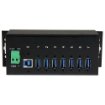 Picture of Startech.Com 7-Port Industrial Usb 3.0 Hub with Esd Protection~7-Port Usb 3.0 Hub (5Gbps) - Metal Industrial Usb-A Hub with Esd Protection & 350W Surge Protection - Din Rail, Wall or Desk Mountable - Taa Compliant Usb Expander Hub - ST7300USBME