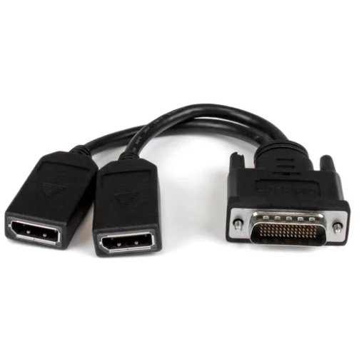 Picture of Startech.Com 8" (20 Cm) Dms-59 To Dual Displayport Adapter Cable - 4K X 2K Video - Lfh Dms 59 Pin (M) To 2x Displayport 1.2 (F) Splitter Y Cable - Lfh Graphics Card To Dual Dp Monitors - DMSDPDP1