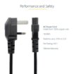 Picture of Startech.Com 6ft (2m) Uk Laptop Power Cable, Bs 1363 To C5 (Clover Leaf), 2.5A 250V, 18AWG, Uk Laptop Replacement Cord, Printer Power Cable, Laptop Charger Cord, Laptop Power Brick Cord - Pxtnb3suk2m