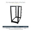 Picture of Startech.Com 4-Post 25U Mobile Open Frame Server Rack, Four Post 19in Network Rack with Wheels, Rolling Rack with Adjustable Depth for Computer/Av/Data/It Equipment - Casters, Leveling Feet or Floor Mounting - 4Postrack25u