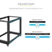 Picture of Startech.Com 4-Post 25U Mobile Open Frame Server Rack, Four Post 19in Network Rack with Wheels, Rolling Rack with Adjustable Depth for Computer/Av/Data/It Equipment - Casters, Leveling Feet or Floor Mounting - 4Postrack25u
