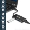 Picture of Startech.Com 3-Port Portable Usb 3.0 Hub Plus Gigabit Ethernet - Aluminum with Built-In Cable~3-Port Portable Usb 3.0 Hub Plus Gigabit Ethernet - 5Gbps - Aluminum with Built-In Cable - St3300gu3b