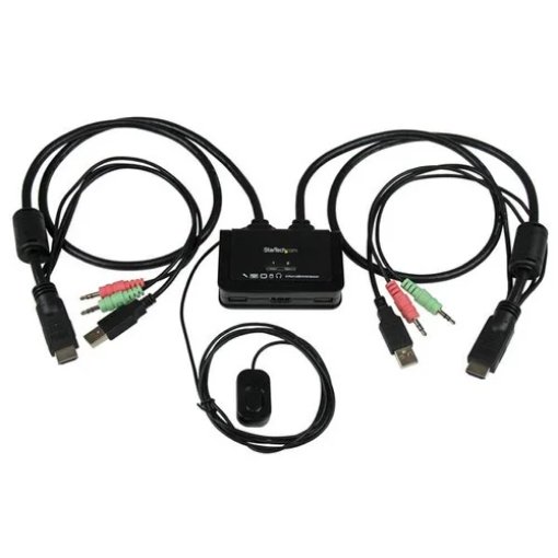 Picture of Startech.Com 2 Port Usb Hdmi Cable Kvm Switch with Audio and Remote Switch – Usb Powered - SV211HDUA