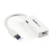 Picture of Startech.Com Usb 3.0 To Gigabit Ethernet Adapter Nic W/ Usb Port - White - USB31000SPTW