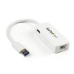 Picture of Startech.Com Usb 3.0 To Gigabit Ethernet Adapter Nic W/ Usb Port - White - USB31000SPTW