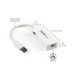 Picture of Startech.Com Usb 3.0 To Gigabit Ethernet Adapter Nic W/ Usb Port - White - USB31000SPTW