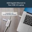 Picture of Startech.Com Usb 3.0 To Gigabit Ethernet Adapter Nic W/ Usb Port - White - USB31000SPTW