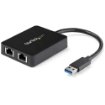 Picture of Startech.Com Usb 3.0 To Dual Port Gigabit Ethernet Adapter Nic W/ Usb Port - USB32000SPT