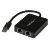 Picture of Startech.Com Usb 3.0 To Dual Port Gigabit Ethernet Adapter Nic W/ Usb Port - USB32000SPT