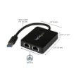 Picture of Startech.Com Usb 3.0 To Dual Port Gigabit Ethernet Adapter Nic W/ Usb Port - USB32000SPT