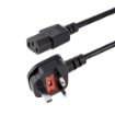 Picture of Startech.Com 10ft (3m) Uk Computer Power Cable, 18AWG, Bs 1363 To C13, 10A 250V, Black Replacement Ac Power Cord, Kettle Lead / Uk Power Cord, Pc Power Supply Cable, Tv/Monitor Power Cable - Pxt101uk3m