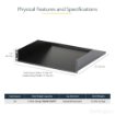 Picture of Startech.Com 2U Server Rack Shelf - Universal Rack Mount Cantilever Shelf for 19" Network Equipment Rack & Cabinet - Heavy Duty Steel – Weight Capacity 125lb/56kg - 18" Deep Tray, Black - Cabshelfhd