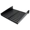 Picture of Startech.Com 2U Server Rack Shelf - Universal Vented Rack Mount Cantilever Tray for 19" Network Equipment Rack & Cabinet - Heavy Duty Steel - Weight Capacity 50lb/23kg - 16" Deep Shelf, Black - Cabshelfv