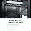 Picture of Startech.Com 2U Server Rack Shelf - Universal Vented Rack Mount Cantilever Tray for 19" Network Equipment Rack & Cabinet - Heavy Duty Steel – Weight Capacity 50lb/23kg - 22" Deep Shelf, Black - CABSHELF22V