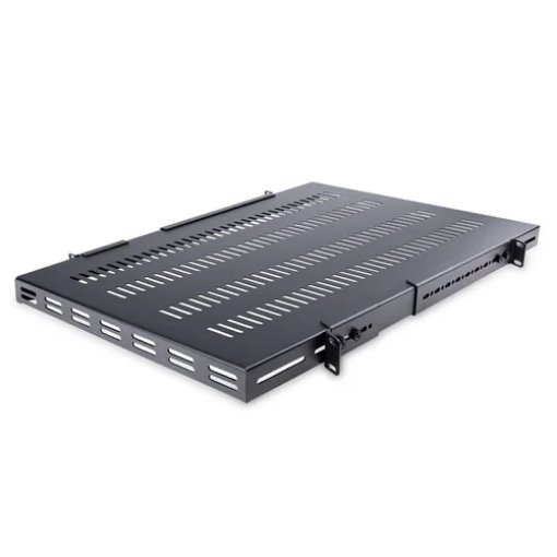 Picture of Startech.Com 1U 4-Post Adjustable Vented Server Rack Mount Shelf - 330lbs(150 Kg) - 19.5 To 38in Adjustable Mounting Depth Universal Tray for 19" Av/ Network Equipment Rack - 27.5in Deep - Adjshelfhdv