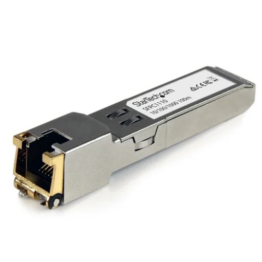 Picture of Startech.Com Cisco Sfp-Ge-T Compatible Sfp Transceiver Module - 10/100/1000BASE-TX~Cisco Sfp-Ge-T Compatible Sfp Module - 1000BASE-T - Sfp To RJ45 Cat6/Cat5e - 10/100/1000 Mbps - Rj-45 100m - Cisco IE3400, IE3300, IE3200 - SFPC1110