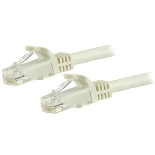 Picture of Startech.Com 15m CAT6 Ethernet Cable - White Cat 6 Gigabit Ethernet Wire -650MHz 100W Poe RJ45 Utp Network/Patch Cord Snagless W/Strain Relief Fluke Tested/Wiring Is Ul Certified/Tia - N6patc15mwh