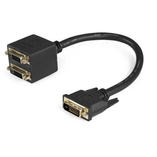 Picture of Startech.Com 30cm (1 Ft) Dvi-D To 2x Dvi-D Digital Video Splitter Cable - M/F~1 Ft Dvi-D To 2x Dvi-D Digital Video Splitter Cable - M/F - DVISPL1DD