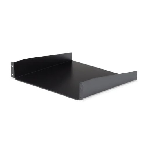 Picture of Startech.Com 2U Server Rack Shelf - Universal Rack Mount Cantilever Shelf for 19" Network Equipment Rack & Cabinet - Heavy Duty Steel – Weight Capacity 44lb/20kg - 16" Deep Tray, Black - Cabshelf