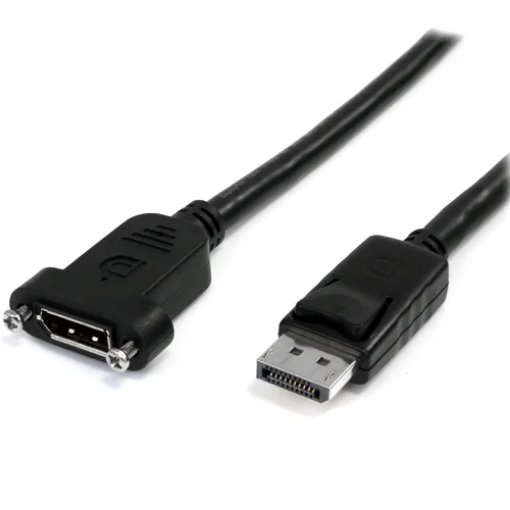 Picture of Startech.Com 3ft (1m) Panel Mount Displayport Cable - 4K X 2K - Displayport 1.2 Extension Cable Male To Female - Dp Video Extender Cord with Panel Mount Dp Connector - Dp Monitor Cable - DPPNLFM3PW