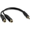Picture of Startech.Com 6in Stereo Splitter Cable - 3.5mm Male To 2x 3.5mm Female - MUY1MFF