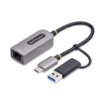 Picture of Startech.Com Usb-C To Ethernet Adapter with Usb-A Dongle, 10/100/1000Mbps, Usb 3.0 To Gigabit Ethernet Network Adapter, 6in/15cm Attached Cable, Usb Gbe Adapter - C21GA-USB-ETHERNET