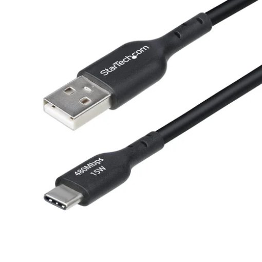 Picture of Startech.Com 3m (9.8ft) Usb-A To Usb-C Charging Cable, Charge & Sync, 3A, Usb 2.0, Tpe Jacket - Black Usb Charging Cord - Usb2ac3mnc
