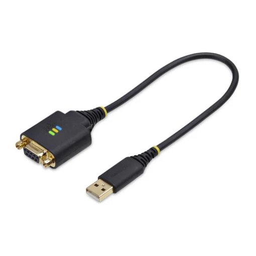 Picture of Startech.Com 1ft (30cm) Usb To Null Modem Serial Adapter Cable, Com Retention, Ftdi, Usb-A To DB9 RS232, Interchangeable DB9 Nuts/Screws, Windows/Macos/Linux - 1P1ffcn-Usb-Serial