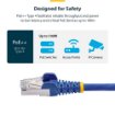 Picture of Startech.Com 1m Blue CAT8 Ethernet Cable, Snagless RJ45, 25G/40G, 2000MHz, 100W Poe++, S/Ftp, 26AWG Pure Bare Copper Wire, Lszh, Shielded Network Patch Cord W/Strain Reliefs, Fluke Channel Tested - NLBL-1M-CAT8-PATCH