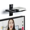 Picture of Startech.Com Floating Wall-Mounted Av Shelf, Adjustable Height Shelf for Under Tv, Organize A/V Equipment on Black Tempered Glass Shelf - 1B-WALL-MOUNT-SHELF