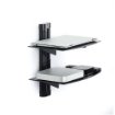 Picture of Startech.Com Dual Floating Wall-Mounted Av Shelves, Adjustable Height Shelf for Under Tv, Organize A/V Equipment on Black Tempered Glass Shelves - 2B-WALL-MOUNT-SHELF
