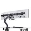 Picture of Startech.Com Crossbar Triple Monitor Desk Mount for Up To Three 27in Screens, Vesa 75x75/100x100, Tool-Less Arm Adjustments, C-Clamp/Grommet, Spring-Assisted Arm - 3M1a3sg-Monitor-Arm