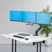 Picture of Startech.Com Crossbar Triple Monitor Desk Mount for Up To Three 27in Screens, Vesa 75x75/100x100, Tool-Less Arm Adjustments, C-Clamp/Grommet, Spring-Assisted Arm - 3M1a3sg-Monitor-Arm
