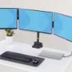 Picture of Startech.Com Triple Monitor Desk Mount for Up To Three 27in Screens, Vesa 75x75/100x100, Tool-Less Arm Adjustments, C-Clamp/Grommet Mount, Spring-Assisted Arms - 3Mp2ag-Monitor-Arm