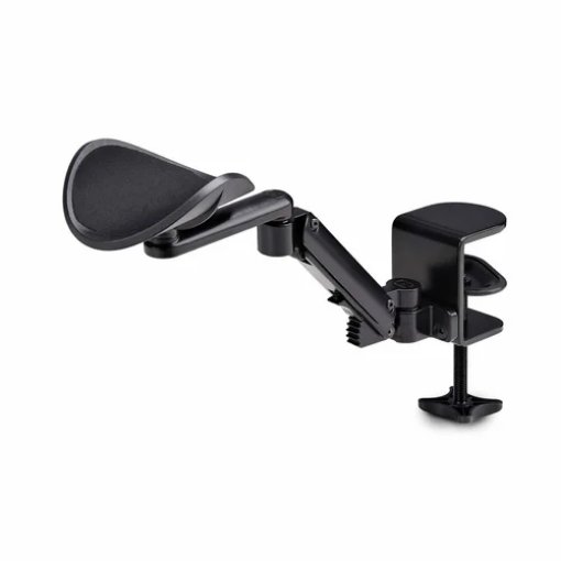 Picture of Startech.Com Adjustable Arm Rest for Office Desk, Ergonomic Arm/Elbow Support, 360-Degree Rotation, Clamp-On/No Drill Installation, Black - 1AHC-DESK-ARM-REST