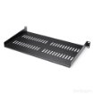 Picture of Startech.Com 1U Server Rack Shelf - Universal Vented Rack Mount Cantilever Tray for 19" Network Equipment Rack & Cabinet - Heavy Duty Steel - Weight Capacity 44lb/20kg - 10" Deep Shelf, Black - CABSHELFV1U