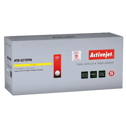 Picture of Activejet ATK-5270YN Toner (Replacement for Kyocera TK-5270Y; Supreme; 6000 Pages; Yellow) - ATK-5270YN